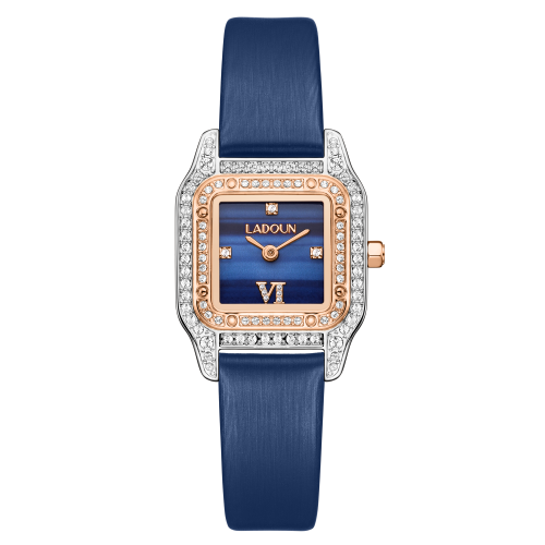 ساعة نسائية جلد لون كحلي من لادون