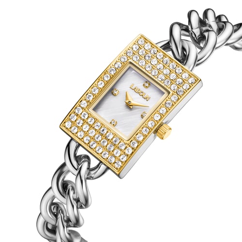 ساعة نسائية ستيل - لون ذهبي و فضي - لادون