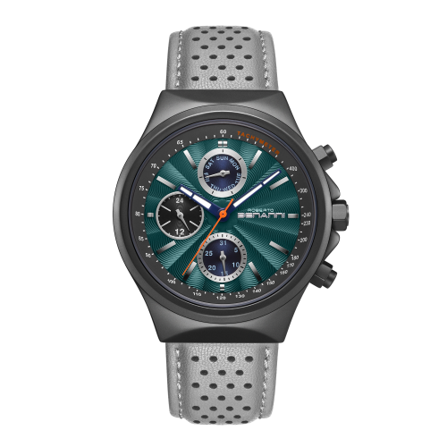 ساعة رجالية جلد لون رمادي ROBERTO BENANNI