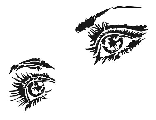 استينسل ( عينين ) مفرغ