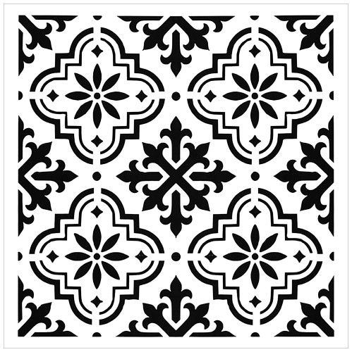 استينسل زخرفة نباتية ( 10 ) مربعة 24 *24 سم