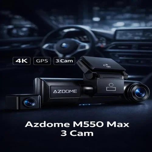 AZDOME M550 Max 4K front, rear, and interior triple dash camera