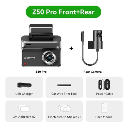 داش كام أمامية وخلفية DDPAI Dash Cam Z50 Pro 4K تص...