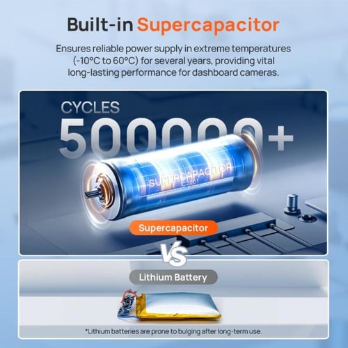 داش كام 70mai T800E ثلاثية الكاميرات 4K مع تحكم صو...