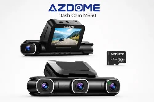 داش كام 4 كاميرات AZDOME M660 مع ذاكرة خارجية 64GB مجانية