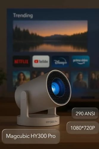HY300 Pro 4K projector with Android 11 system – 1080P resolution (1280×720) and high-quality display support