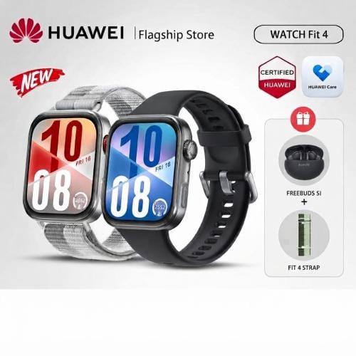 ساعة هواوي الذكية من سلسلة WATCH FIT 4، شاشة 1.82 بوصة، رياضات خارجية احترافية، عمر بطارية يصل إلى 10 أيام، تعمل بنظامي iOS وAndro...