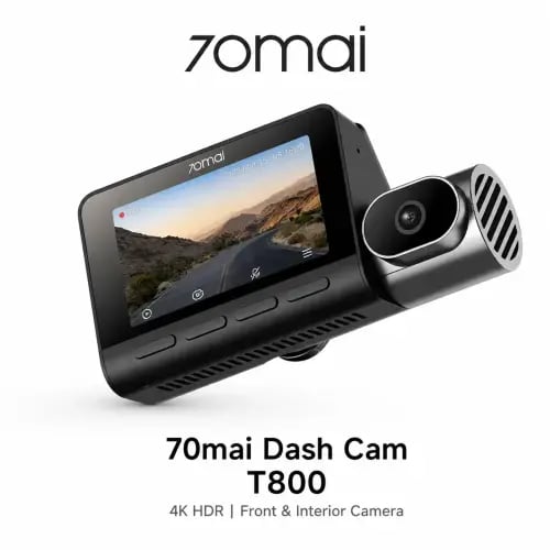 70mai T800 dash cam with two cameras front and ins...