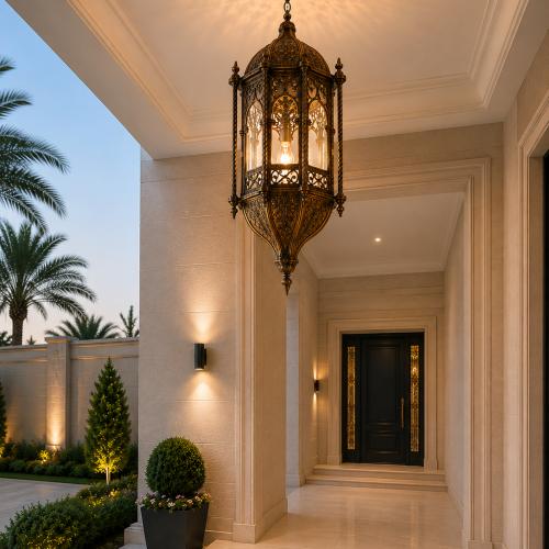 فانوس نحاسي خارجي كلاسيك – قاعدة E27 – مقاس 30×60...