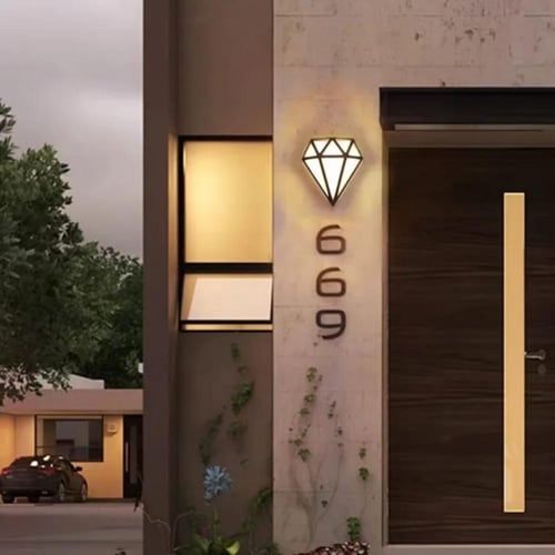 انارة جدارية خارجية ايطار اسود لون الاضاءه اضاءة ا...