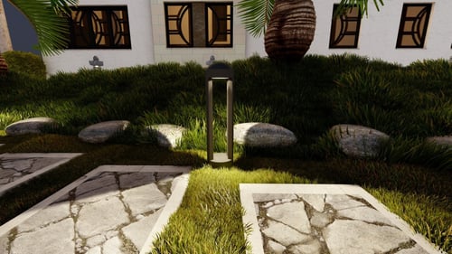 عمود إنارة حدائق دائرة اتجاهين باللون الأسود