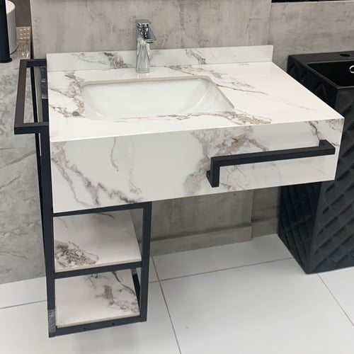 مغاسل رخام ابيض معرق حوض بعدة مقاسات