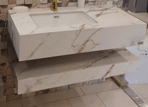 مغاسل رخام ابيض حوضين بعدة مقاسات