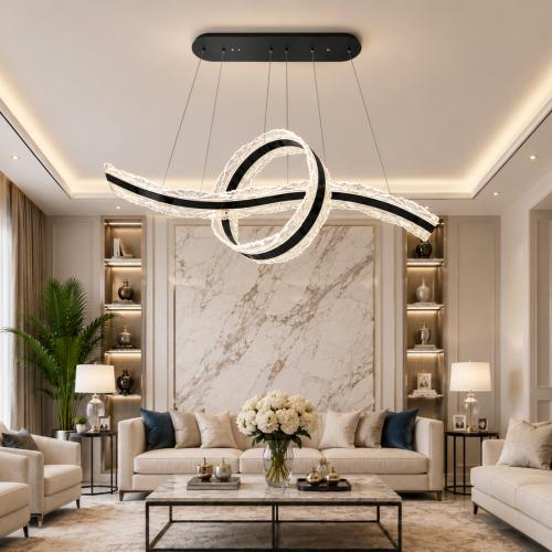 ثريا LED مودرن بثلاث اضاءات بتصميم هندسي متداخل –...