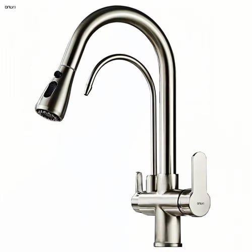 خلاط مطبخ سحاب مع خلاط تحليه اتوماتيك كروم مطفي