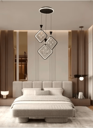 ثريات مودرن علاقي ليد ثلاثي اسود 3 اضاءات