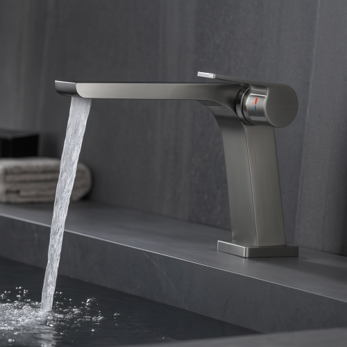 خلاط مغسلة مودرن فاخر - لون فضي مطفي