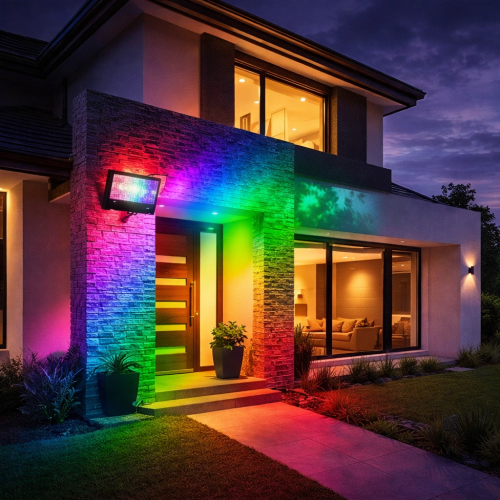 كشاف ليد ملون 400 واط RGB – إضاءة قوية وتحكم بالأل...