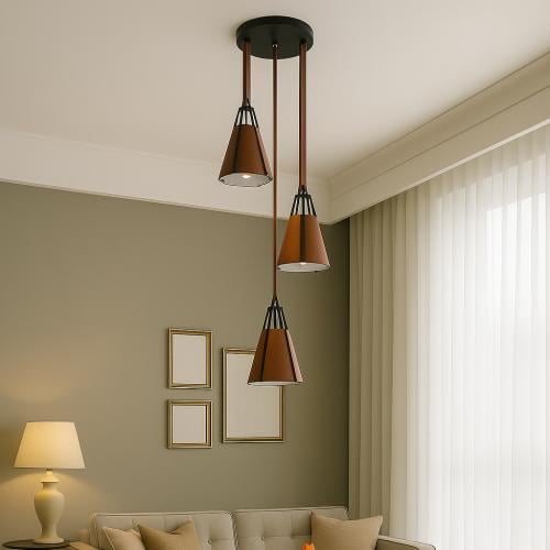 علاقي ثلاثي بتصميم عصري أنيق – قاعدة لمبة E27 بطول...