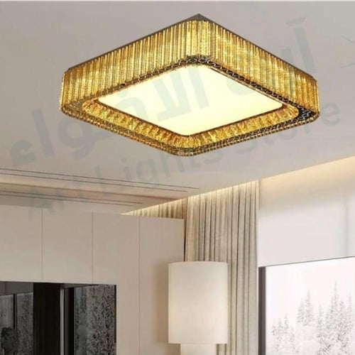 ثريا لطش مودرن ذهبي 3 اضاءات مربع 95 واط مقاس القط...