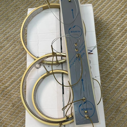 ثرياء علاقي ليد بثلاث اضاءات حلقات مقاس 60*40*20 س...