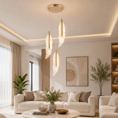 ثريا علاقي مودرن LED ثلاثية بثلاث اضاءات – ذهبي –...