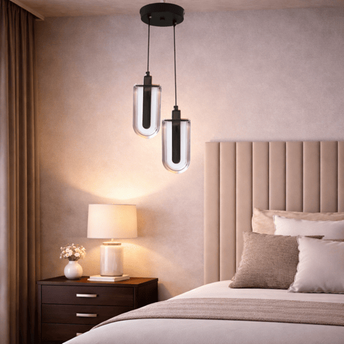 علاقي ليد مودرن اسود مجوز ب 3 اضاءات