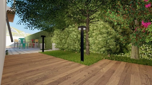 إنارة حدائق عمود أسود