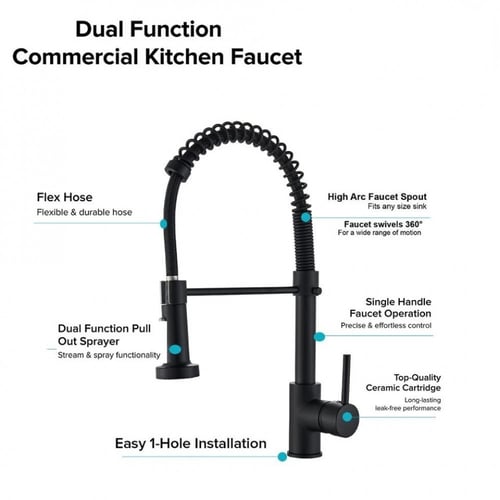 خلاط مطبخ سحاب اتوماتيك اسود