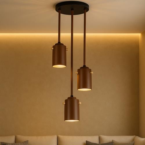 علاقي ثلاثي بتصميم عصري أنيق – قاعدة لمبة E27 بطول...