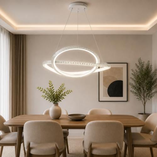 ثريا LED مودرن حلقات متداخلة – 42 واط – أبيض