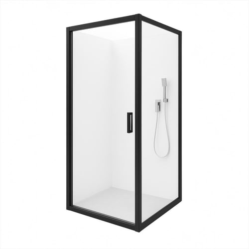 كابينة شور ايطار اسود وقزاز شفاف – تصميم فاخر يليق...