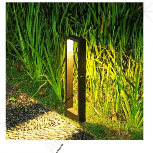 عمود إنارة حدائق مستطيل أسود باتجهاين