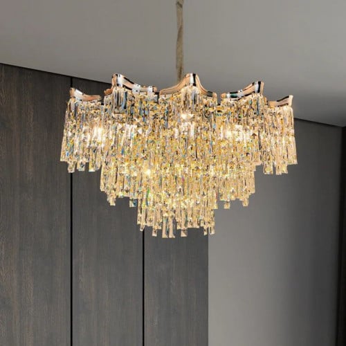 ثريا كريستال فاخرة – تصميم دائري ومستطيل بعدة مقاس...