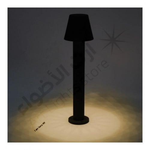 كشاف حديقة ليد اسود على شكل قبعة