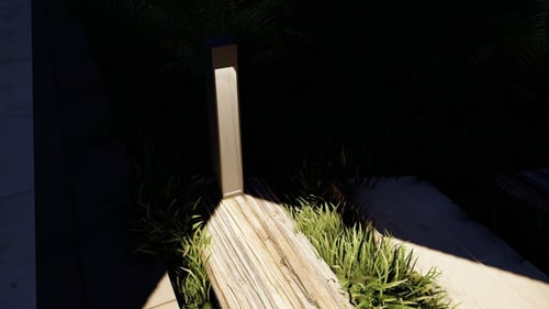 عمود انارة خارجية للحدائق أسود مربع مفتوح