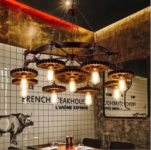 ثريا سقف شكل تروس ريفي 7 رؤوس اضاءة داخلية