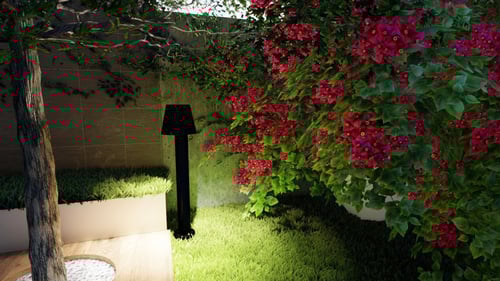 كشاف حديقة ليد اسود على شكل قبعة