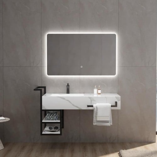 مغاسل رخام ابيض معرق حوض بعدة مقاسات