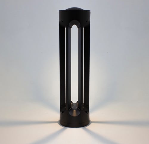 فانوس حدائق دائرة سداسي الاتجاهات باللون الأسود