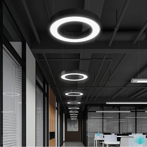 ثريات اسقف دائري ليد اصفر تصميم عصري مقاس 60 سم