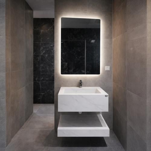 مغسلة حوض شلال لون ابيض معرق معلّقة – متوفره بثلاث...