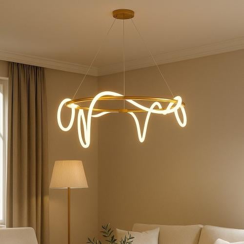 ثريا LED مودرن بتصميم فني متعرج – متر – إضاءة صفرا...