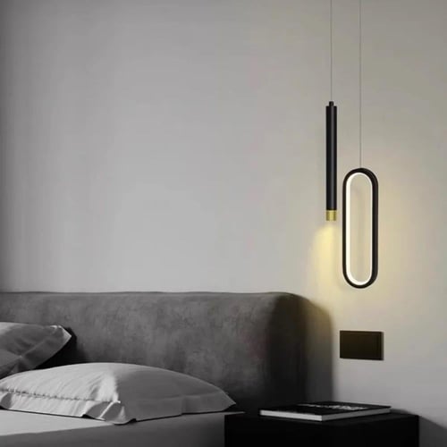 ثريات علاقي مودرن ليد اسود 3 اضاءات