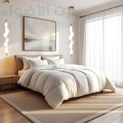 ثريات علاقي مودرن ليد ذهبي 3اضاءات مقاس 60 سم طول...