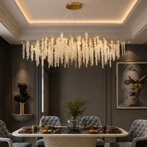 ثريات كرستال بيضاوي شكل عقود الفل تصميم جديد مقاسي...