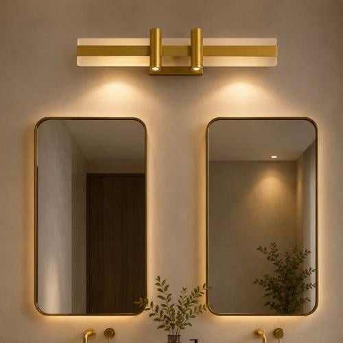 ابليك جداري ذهبي مودرن – تصميم مستطيل بثلاث إضاءات...