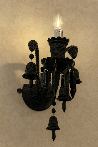 نجفة كريستال اسود كلاسيكية فاخرة بأ حجام متعدده –...