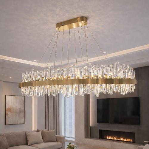 علاقي كريستال مستطيل مودرن – ب3 إضاءات – متوفر بمق...