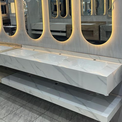 مغسلة بورسلان ثلاثية – أناقة التصميم وقوة التحمل م...